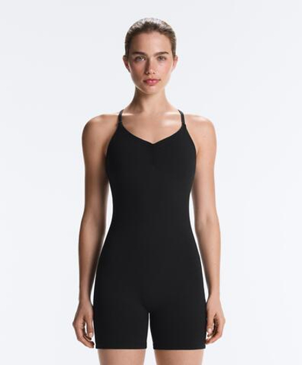 Oysho Короткий комбинезон Comfortlux с узлами, черный