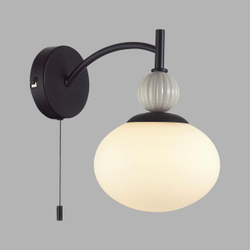 8273/1W NEOCLASSI LN26 041 черный/серый/белый, металл/керамика/стекло Бра Е14 1*40W 220V GLORIYA