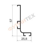 KB92 Профиль горизонтальный L-образный верхний для нижних баз 4м Латунь A21
