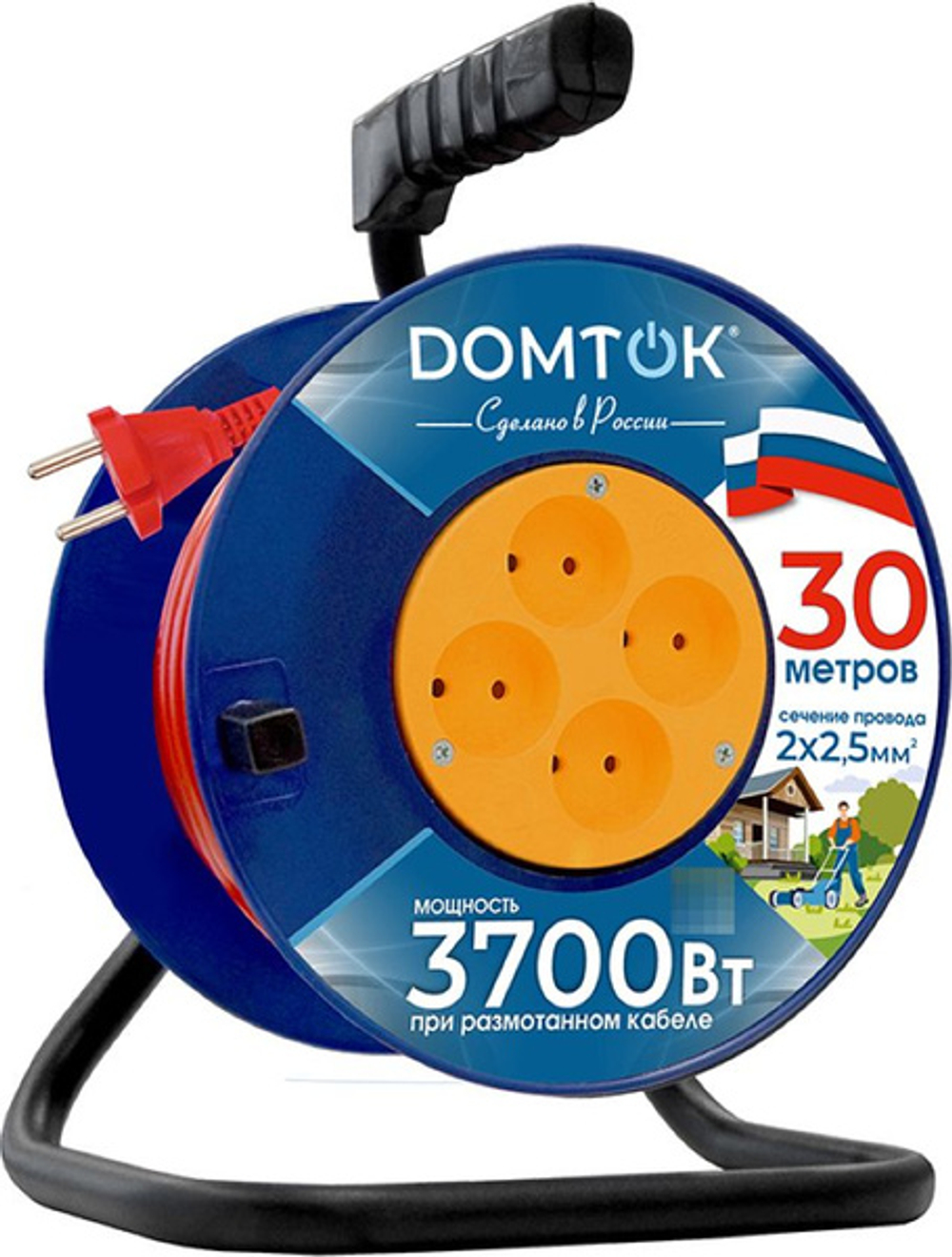 Удлинитель домток на катушке DOMTOK 2*1.5 30м
