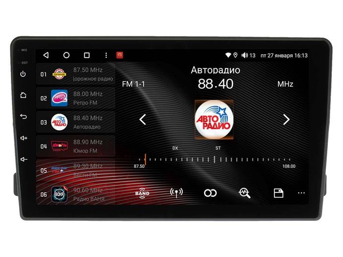 Магнитола для Ford Mondeo 4, Focus 2, S-Max/Galaxy и пр. (ШГУ овальное) - Vaycar VA17-1140 на Android 13, Быстрая, 4G SIM-слот
