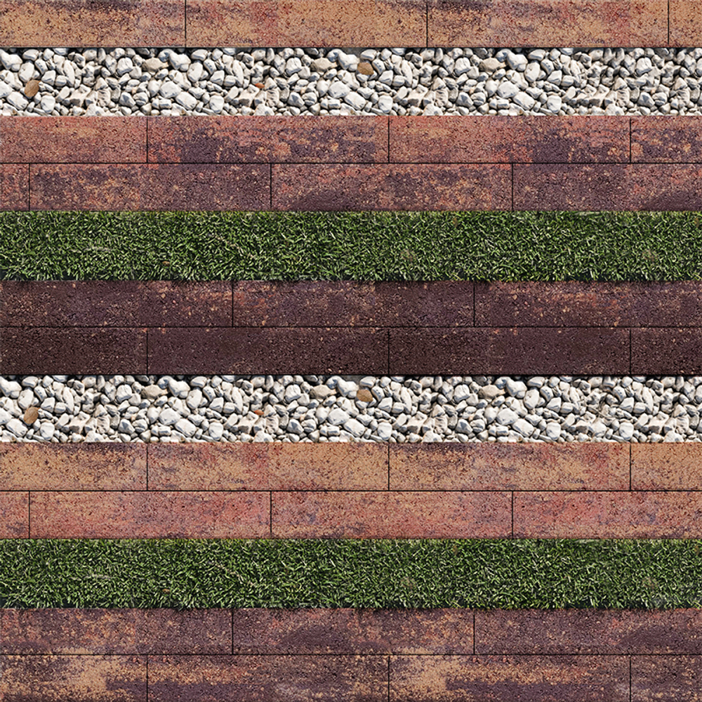 Тротуарная плитка ГАЗОННАЯ РЕШЕТКА - Листопад гранит Арабская ночь