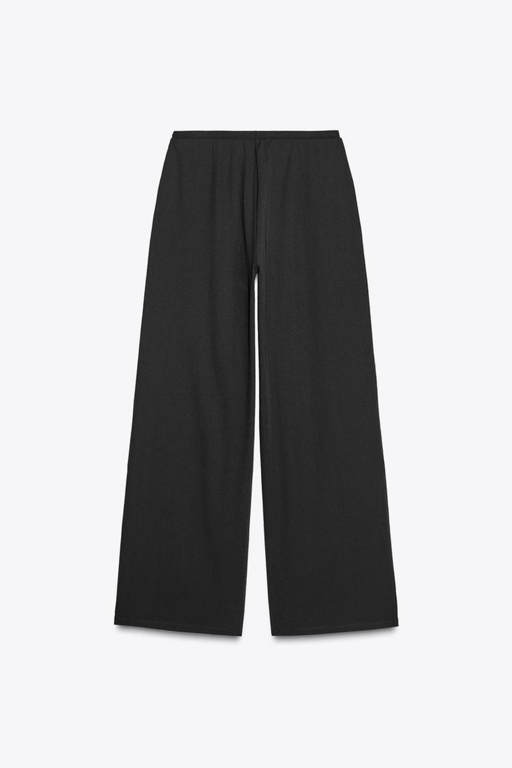 ZARA БРЮКИ STRAIGHT-LEG ИЗ РЕЛЬЕФНОЙ ТКАНИ, ЧЕРНЫЙ