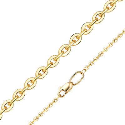 Цепь из лимонного золота (плетение «Якорное бриллиантовое»)