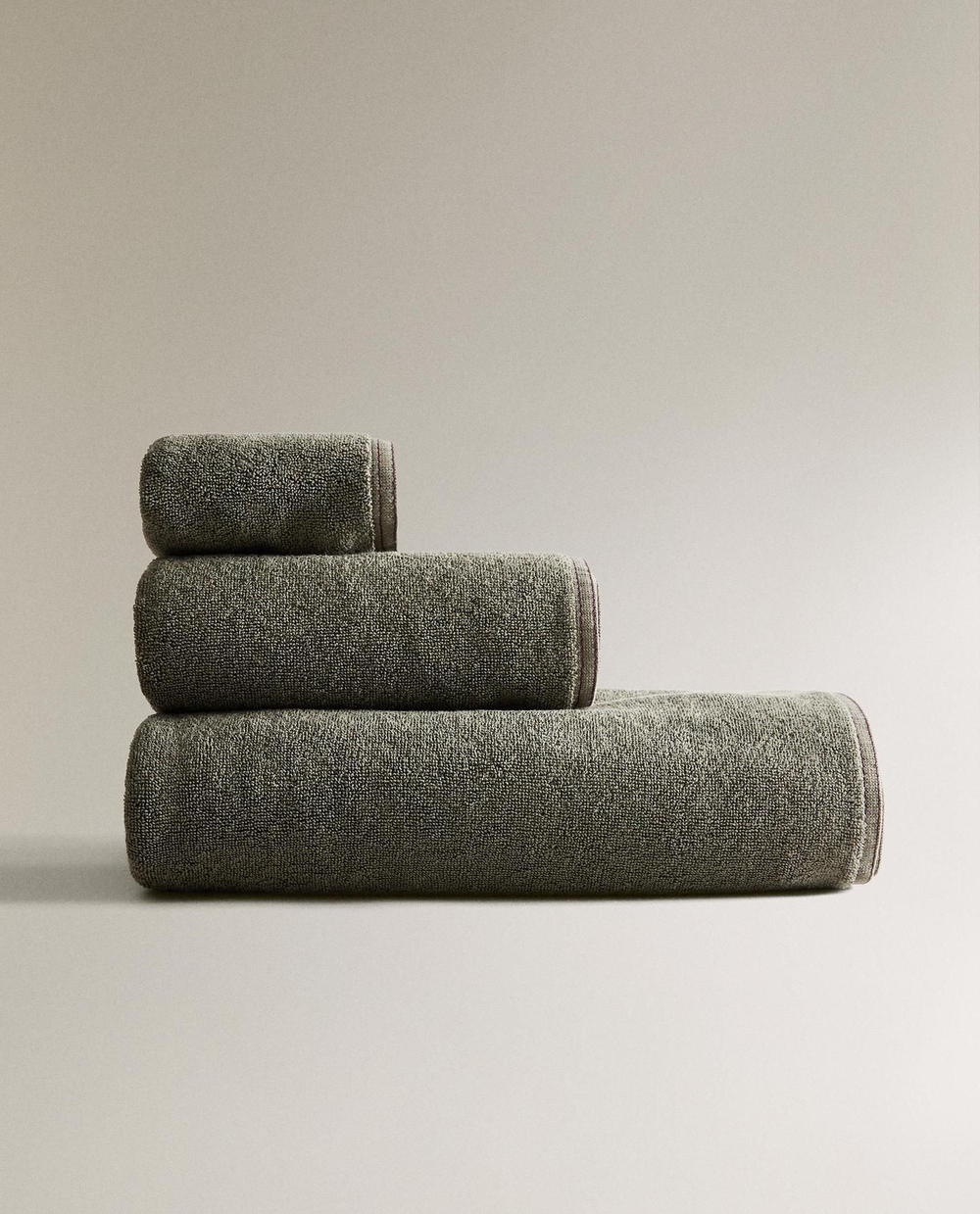Zara Home - Двойное стежковое банное полотенце, серый, 90х150 см