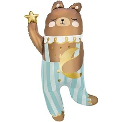 Шар (41""/104 см) Фигура, Мишка медведь со звездочкой, 1 шт. А065