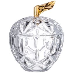 БЛЮДО ДЛЯ ДЕСЕРТА С КРЫШКОЙ "ЯБЛОКО" 90 МЛ. 7*7 СМ. В=10 СМ. КОЛЛЕКЦИЯ "MUZA" (КОР=36ШТ.)