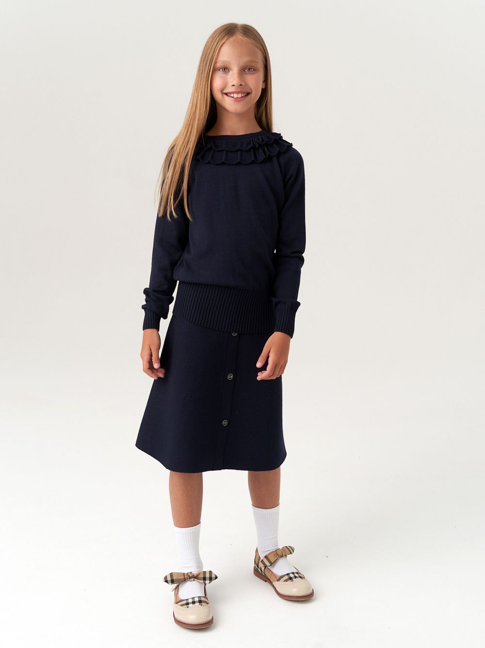 Джемпер школьный для девочки AT997  синий