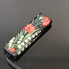 Флешка USB в футляре с ручной росписью "Ландыши и гвоздики"