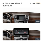 Магнитола для Mercedes-Benz ML (W166) 2011-2015 NTG 4.5 - Teyes LUX ONE монитор 12.3", Android 10, 6Гб+128Гб, CarPlay, 4G SIM-слот