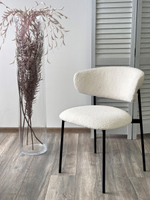 Стул М-City DISAUR Леонардо Soul 000 Белый, букле, Черный каркас