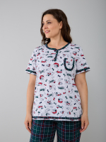 Пижама с брюками КБ-161/собачки-зелклетка