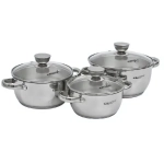 КТ05-А Набор кастрюль 6пр 1,5л/2л/3л нерж сталь АНТЕЯ КАТУНЬ (1/2)