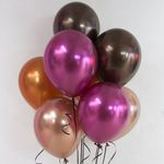 Шар (12''/30 см) Черное золото, лайт, хром, 50 шт.