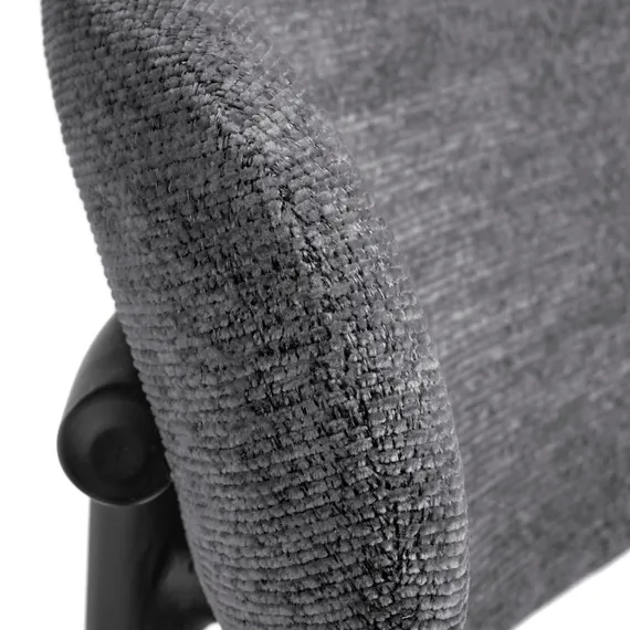 Полубарный стул Arvo 65 см, серый шенилл с черными ножками