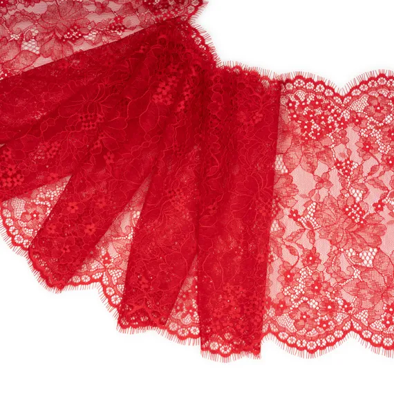 Кружево реснички красные (27*280 см)