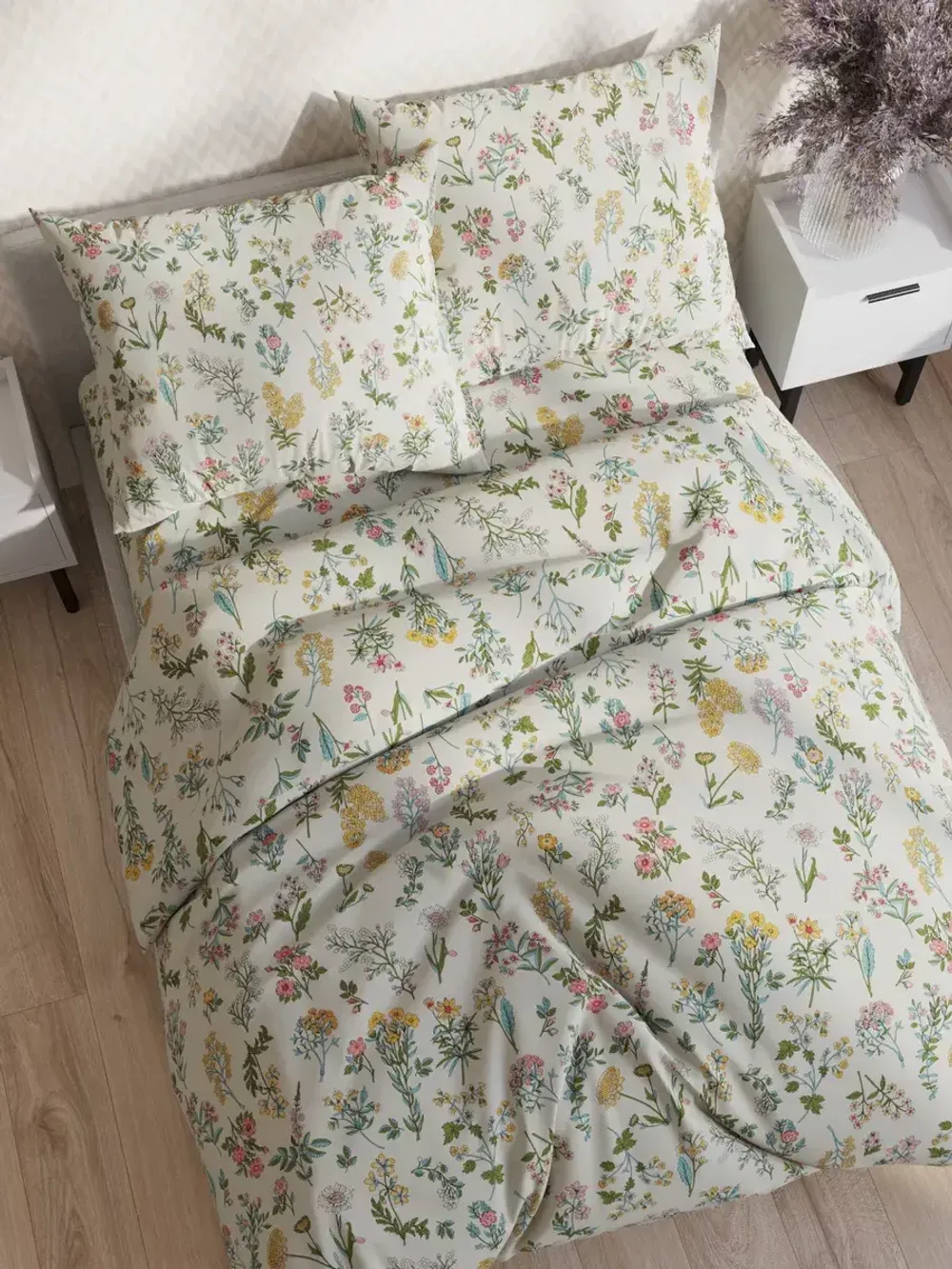 Простынь на резинке "Botany" 120х200 см Сказка сатин