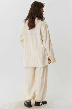 Длинные кюлоты из молочного льна