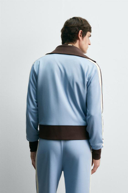 ZARA HARRY LAMBERT X DISNEY КУРТКА-ДЖОГГЕР КОНТРАСТНАЯ, НЕБЕСНО-ГОЛУБОЙ