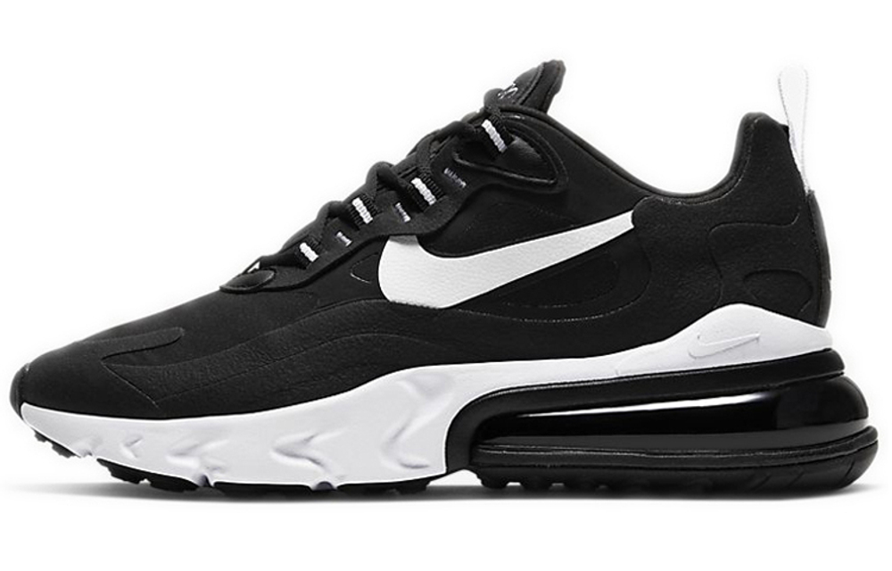 Nike Air Max 270 React retro mesh shock absorption non-slip low-top air cushion casual running shoes women's white and black