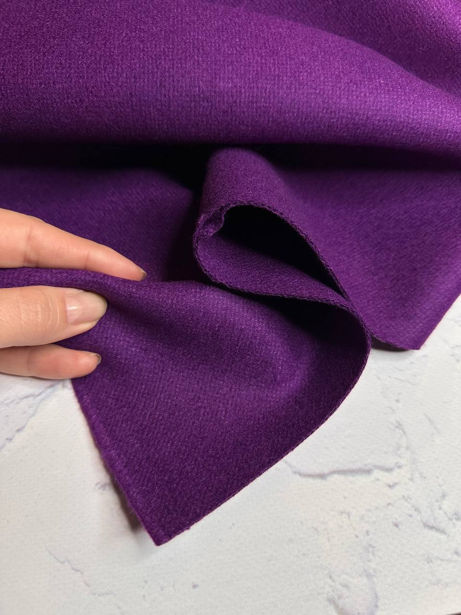 Пальтовая двойная (дабл) шерсть с разделением слоев (Gucci, 100%шерсть, Итальянская фиалка, 135, 890 гр/м2)