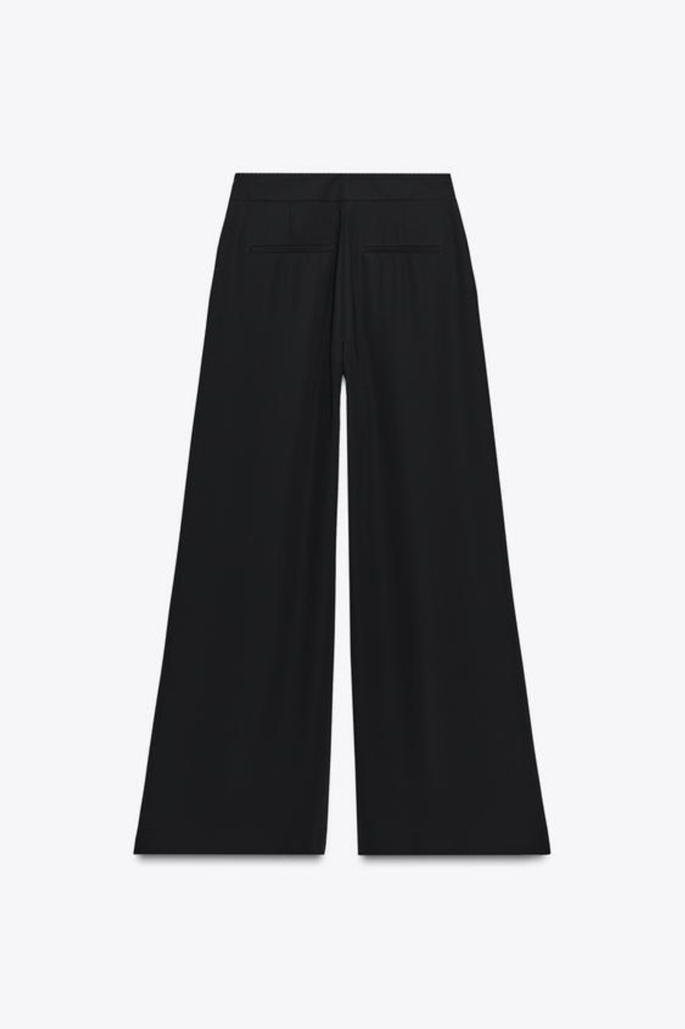 ZARA БРЮКИ-ПАЛАЦЦО С ЗАЩИПАМИ, ЧЕРНЫЙ