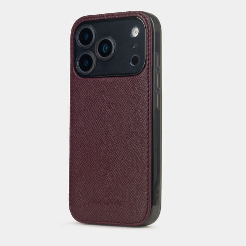 Чехол-накладка для iPhone 17 Pro - кожа теленка сафьяно, бордовый