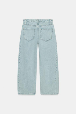 ZARA ДЖИНСЫ ZW COLLECTION ANKLE RELAXED СО СРЕДНЕЙ ПОСАДКОЙ, ГОЛУБОЙ