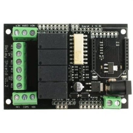 Модуль реле DFRobot 4 канальный DC 5V для Arduino (шилд) АС250В 3А