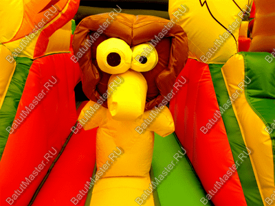 Коммерческий надувной батут "Зверята с крышей" 10*6*6 м