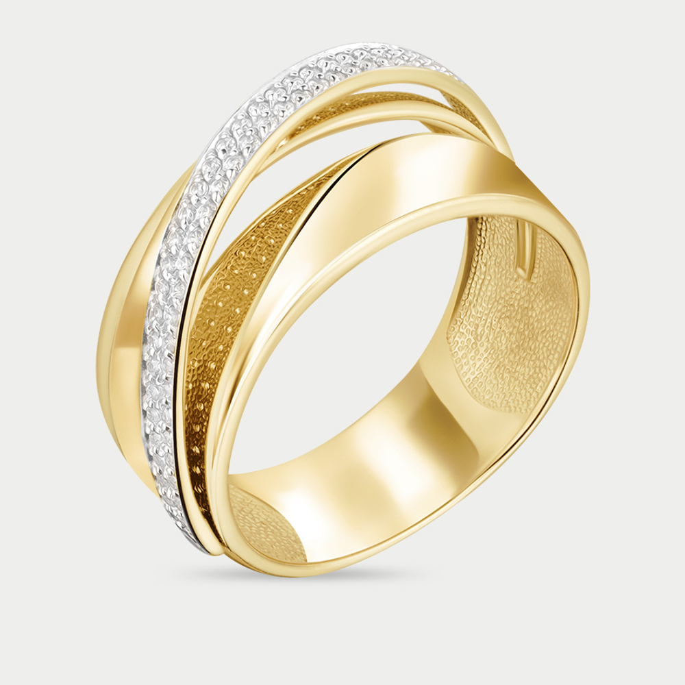 Кольцо женское из желтого золота 585 пробы с фианитами (арт. 022591-4102)