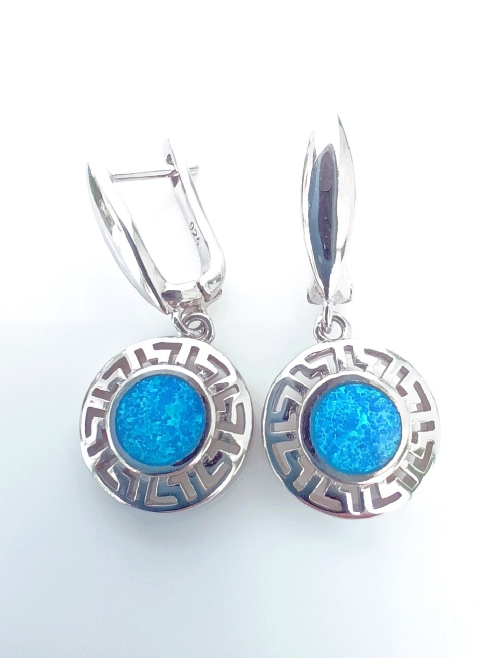 Серьги Эстерелла с синтетическим опалом, серебро 925*, родирование/Ф