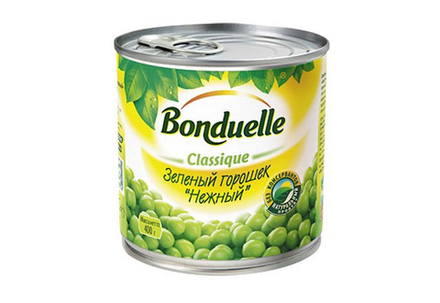 Зеленый горошек Bonduelle Classique Нежный, жестяная банка 400 г