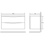 Тумба под раковину BelBagno Marino 100 MARINO-1000-2C-SO-BL-P подвесная Bianco Lucido