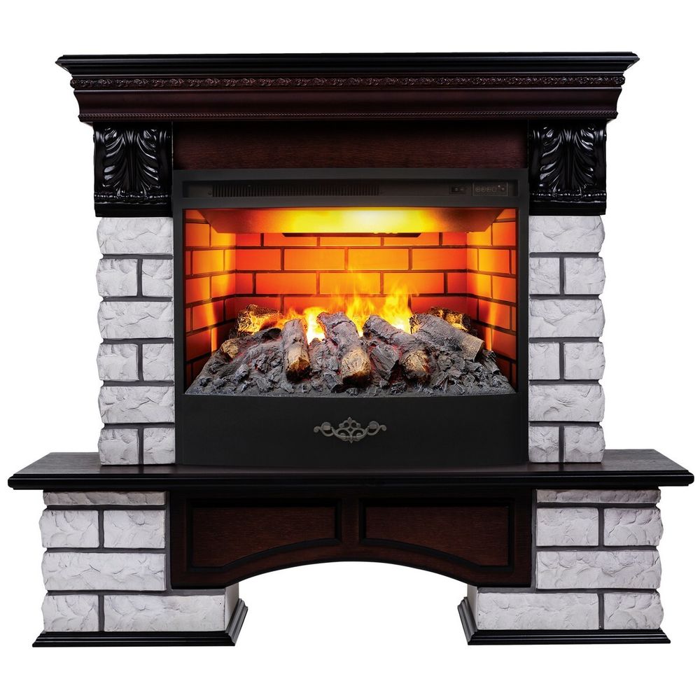 Электрокамин RealFlame Country Lux Rock AO античный дуб с очагом 3D Firestar 25,5