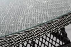 "Дольче" обеденная группа из искусственного ротанга, цвет графит