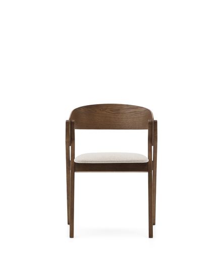 Стул Godia из дерева в цвете венге и бежевого шенилла