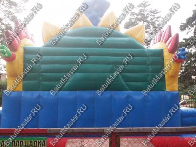 Недорогой батут "Синий дракон" 10*7*3.5 м