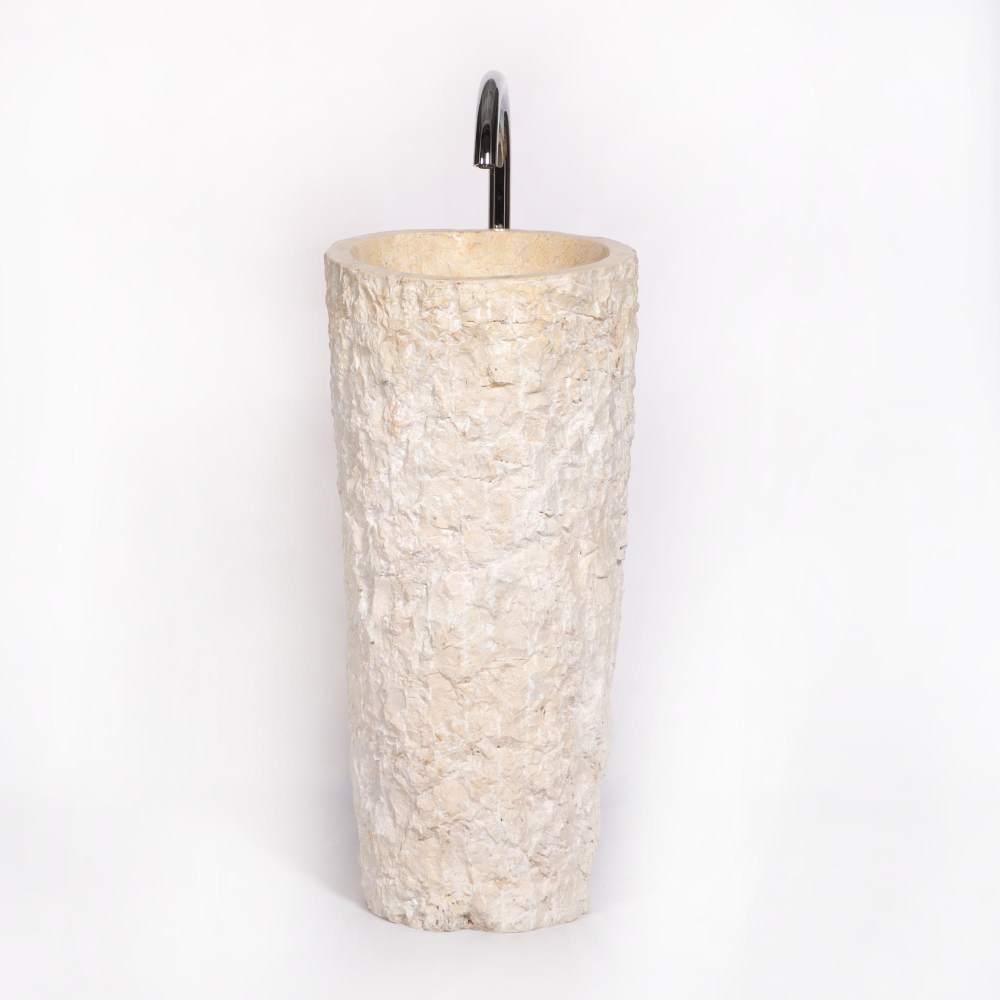 Раковина напольная из мрамора Erozy Cream MN-01702 (40*40*90 см)