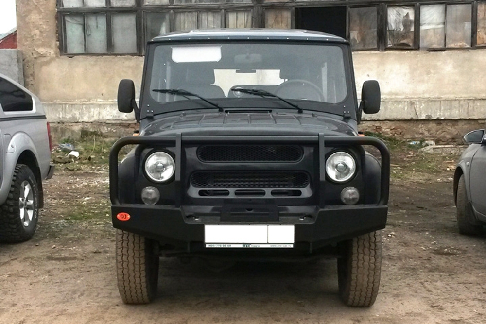 Передний силовой бампер OJ. УАЗ Хантер (пружины впереди)