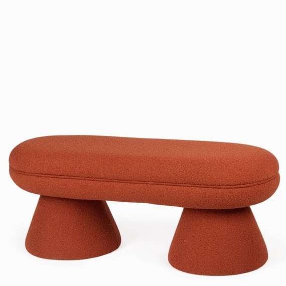 Банкетка Zuma 120х45 см, оранжевое букле