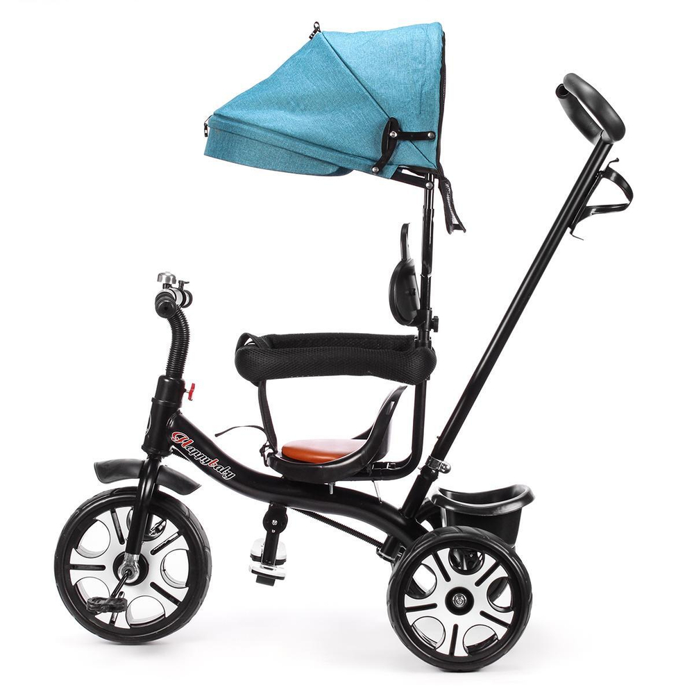 Велосипед 3-х колесный с ручкой и крышей 10*8 EVA, ассорт. (008)