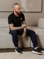 Поло Варгградъ мужское чёрное "Солнце за нас"