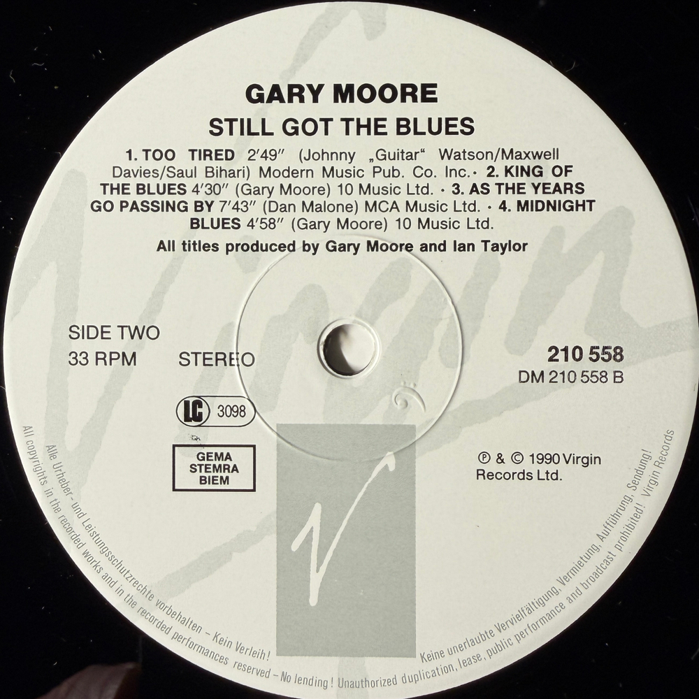 Gary Moore - Still Got The Blues (Европа 1990г.)