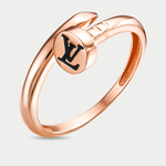 Кольцо женское из розового золота 585 пробы с эмалью (арт. 2105506)