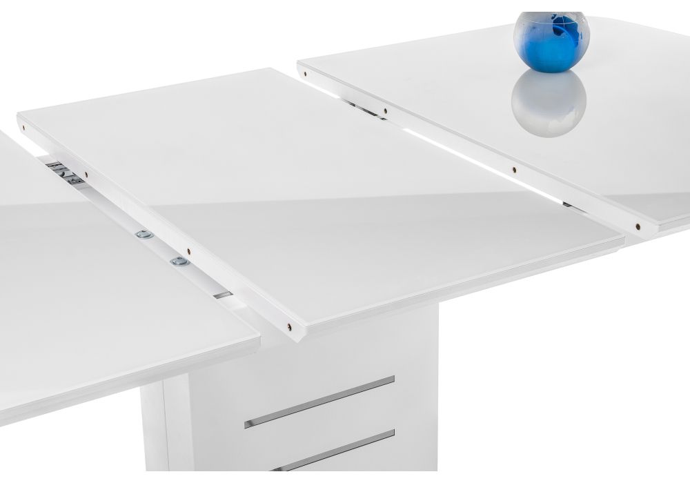 Стол на тумбе Кейтлин 120(160)х80х76 белый / белый