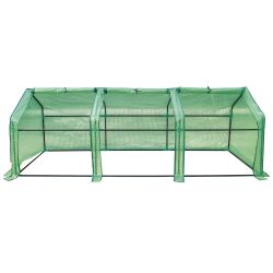 UGH-S33 L270 GREEN-GREEN Парник уличный. 270x90x90см. Металлическая труба в ПВХ. цвет зеленый. Тент из армированного полиэтилена 135г-м2. цвет сетки зеленый. TM ФитоЛето