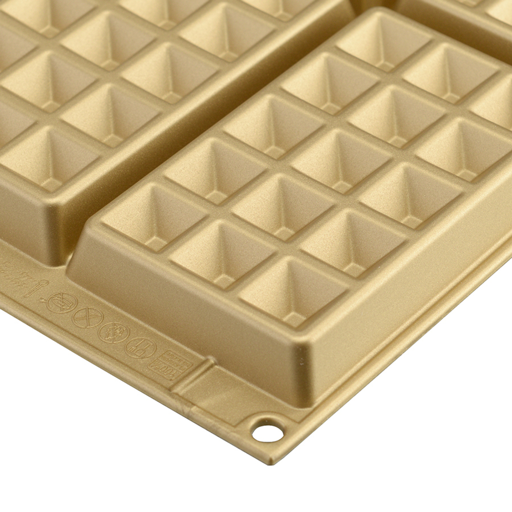 Форма для приготовления вафель waffel classic силиконовая золотая