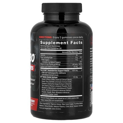 Force Factor, Test X180® Max, жевательные таблетки, со вкусом ягодного ассорти, 60 жевательных таблеток