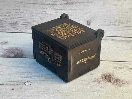 Музыкальная деревянная АУДИОшкатулка БОГАТСТВО с возможностью записи своей мелодии